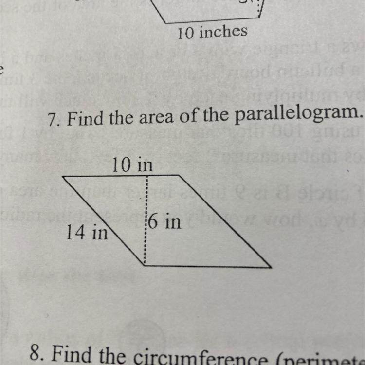 HELP URGENT!!! Find the area of the parallelogram-example-1