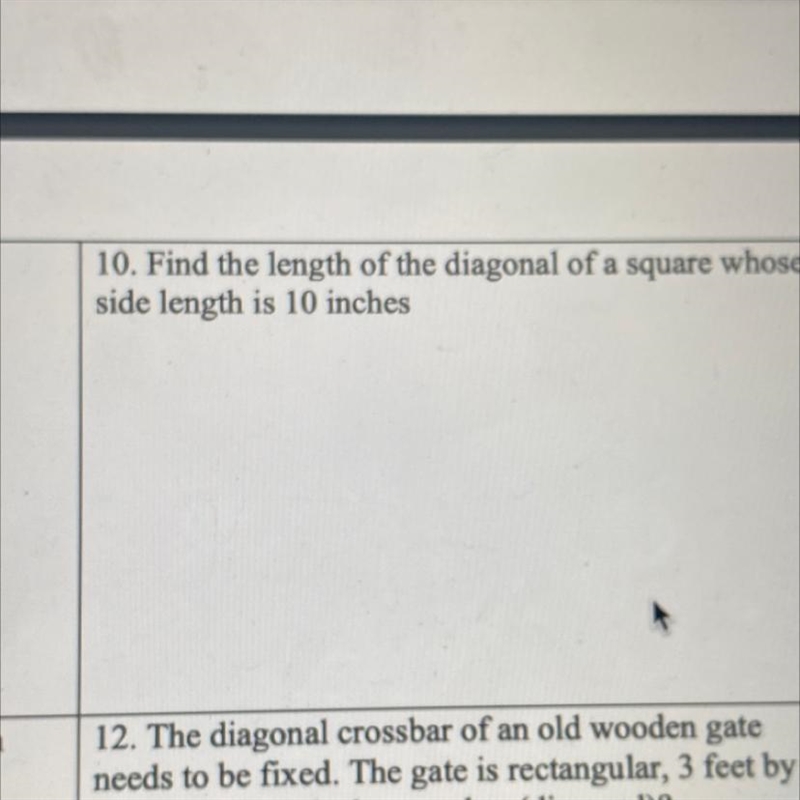 How do I solve for 10?It says to leave in the simplest radical form-example-1