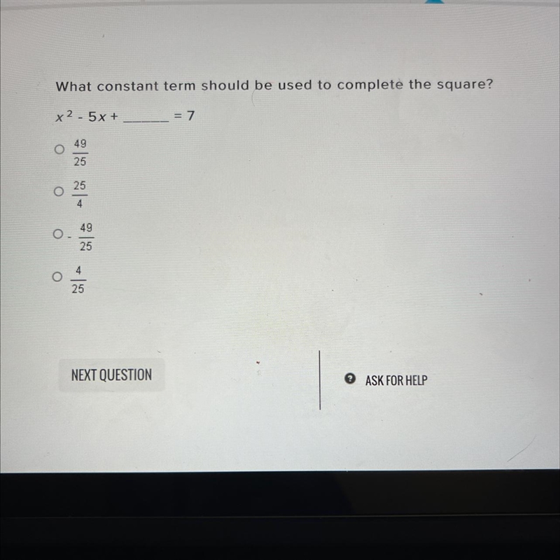 Which constant term should be used to complete the square-example-1