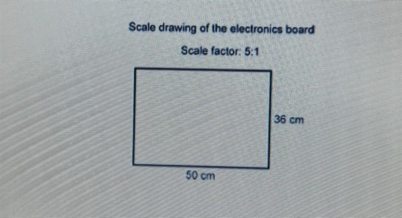 1. what is the area of the board shown on the scale drawing? explain how you found-example-1