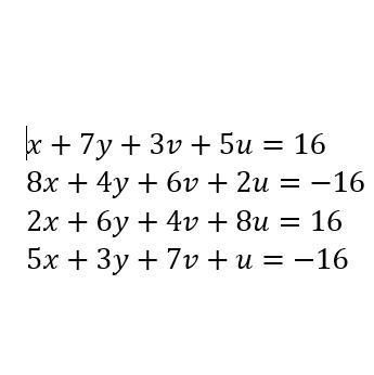 Can u solve it? Find x,y,v and u.-example-1