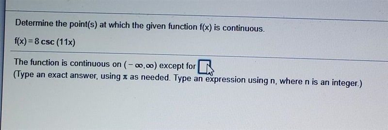 Determine the points at which the given function is continuous refer to image-example-1