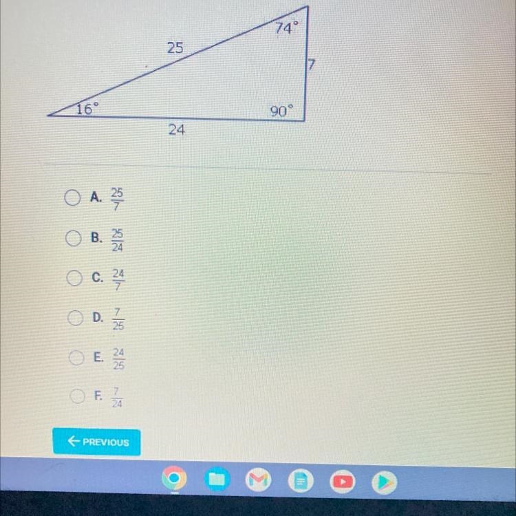 Question 5 of 10According to this diagram, what is cos 16°?-example-1