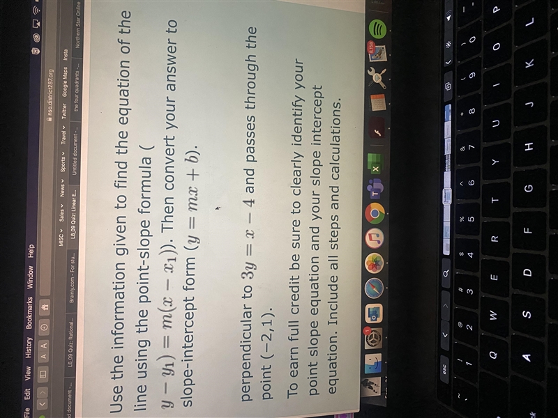 Use the information given to find the equation of the line using the point-slope formula-example-1