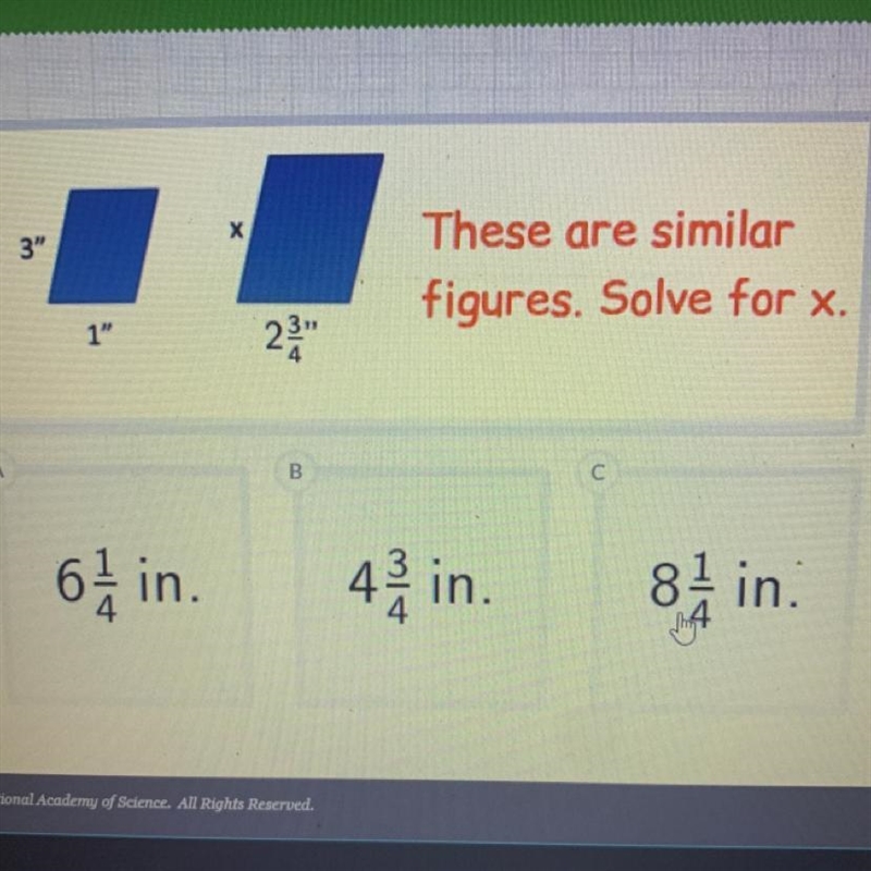 These are similar figures. Solve for x-example-1