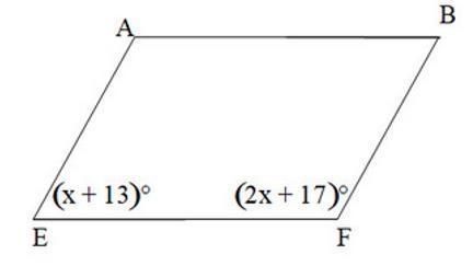 Rhombus ABFE is shown below Find x.x = 50x = -4x = 70x = 53-example-1