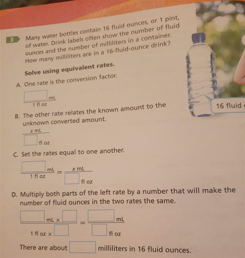 Many water bottles contain 16 fluid ounces, or 1 pint, of water. Drink labels often-example-1