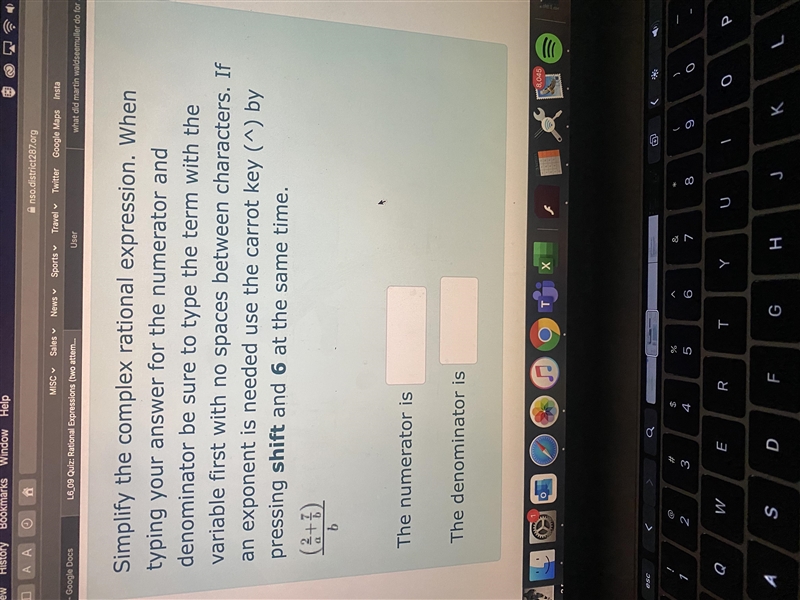 Simplify the complex rational expression. When typing your answer for the numerator-example-1