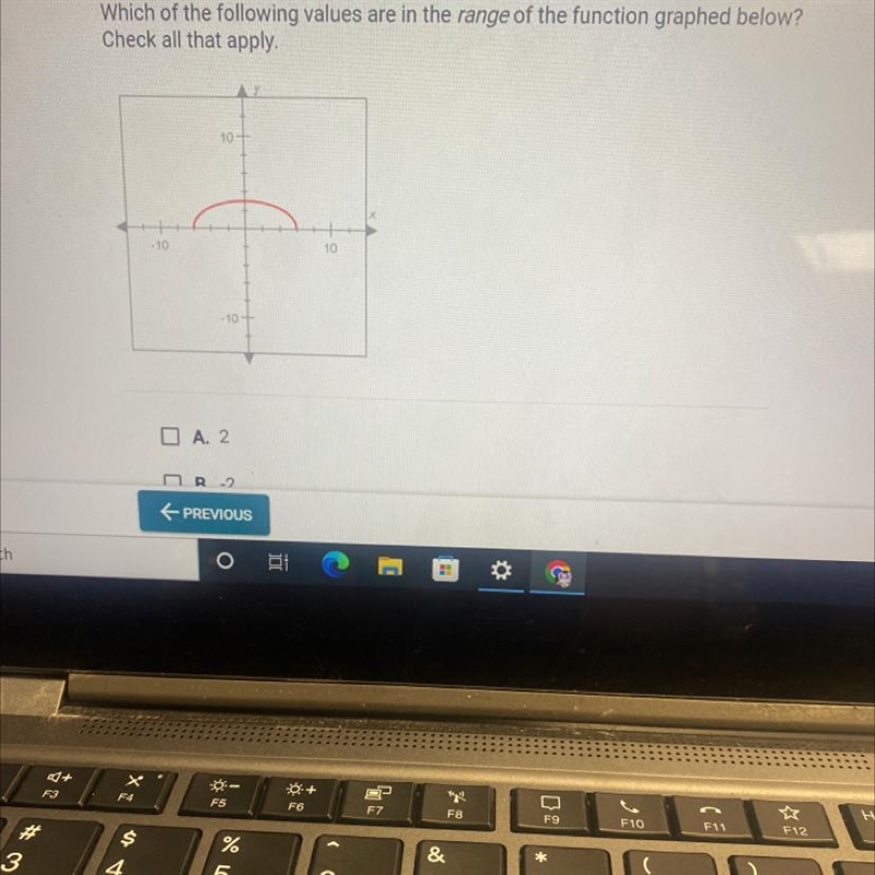 Which options are values of the function on the graph? Check all that apply-example-1