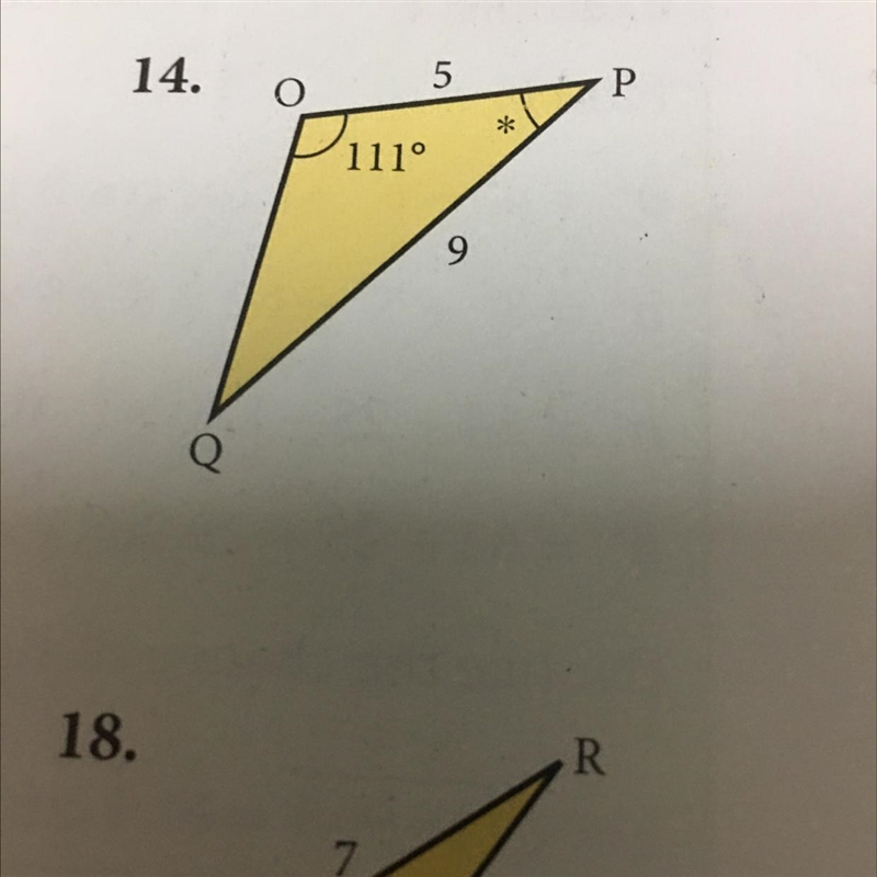 Find the angle by sin role that had * 14. Q 111° 5 9 * P-example-1