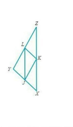 In the figure below, points J, K, and L are the midpoints of the sides of XYZ. Suppose-example-1