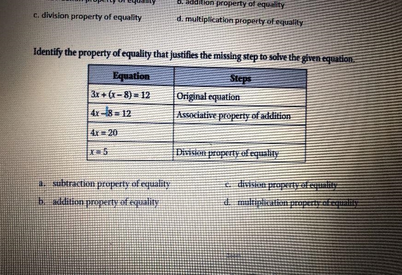 Identify the property of equality that justifies the missing step to solve the given-example-1