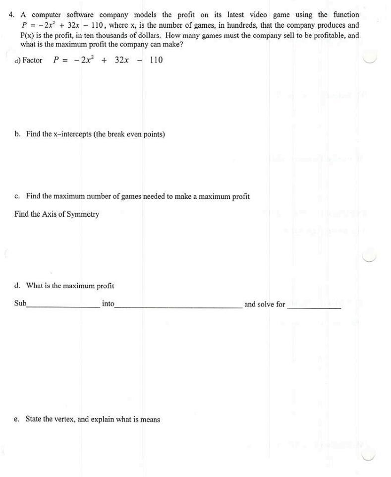 I need help with this word problem but only with the question "e"-example-1