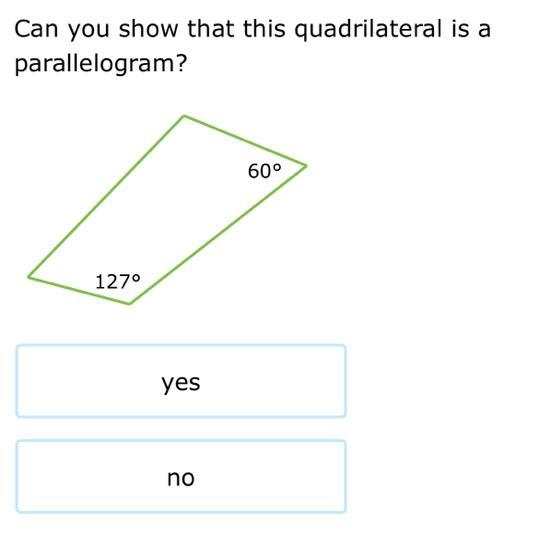 Can you show that this quadrilateral is a parallelogram?-example-1