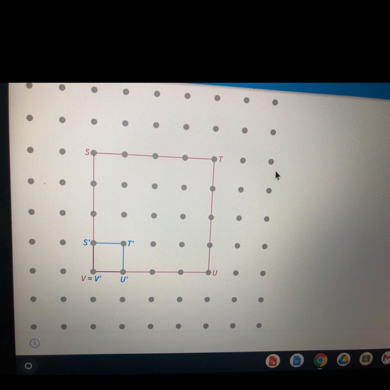 S’T’U’V is a dilation image of STUV which is the correct description of the dilation-example-1