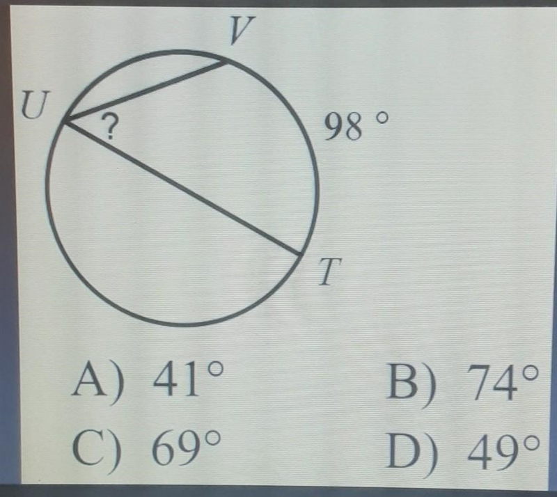 I just had a quick question. Do I just take the outside angle and divide by 2 to get-example-1