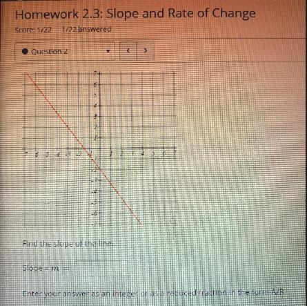 6543-64 3-22507Find the slope of the line.Slope = m =Enter your answer as an integer-example-1