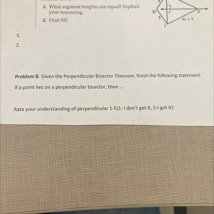 How do I find nk how am I supposed to explain the lengths equal-example-1