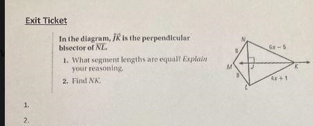 How do I find nk how am I supposed to explain the lengths equal-example-2