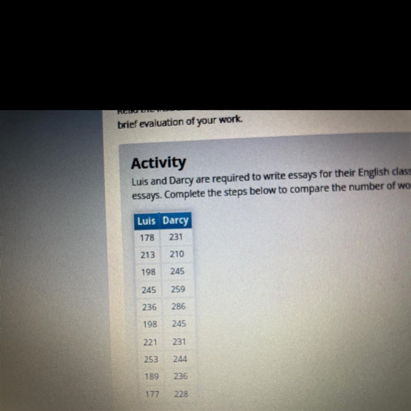 What is the mean number of words in Darcy's essays?-example-1