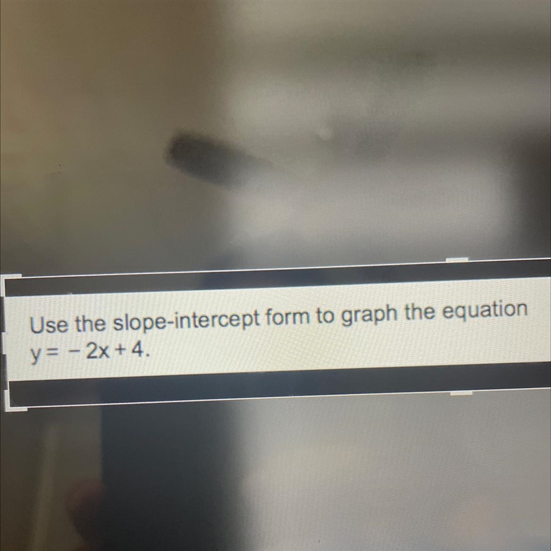 Use the slope intercept form to graph the equation. y=-2x+4-example-1