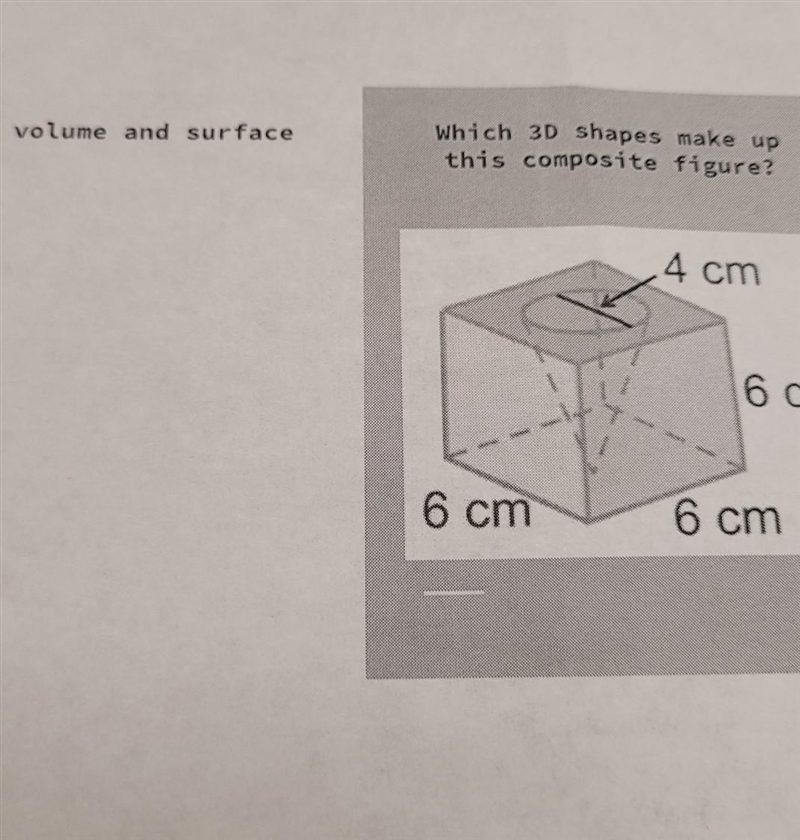 I need to find the volume and surface area of this 3d composite figure-example-1