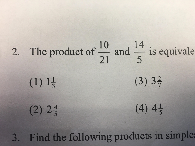 The product of 10 over 22 and 14 over 5 is equivalent to which of the following-example-1