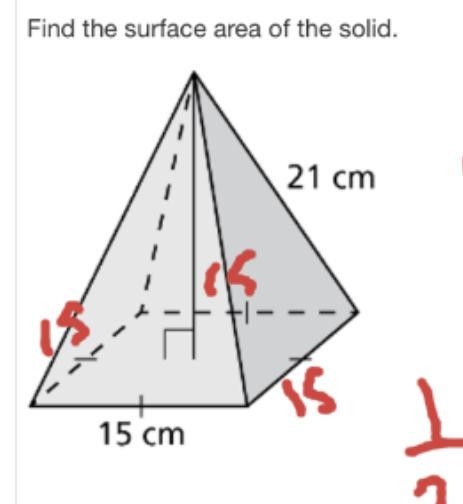 HELP! ASAP PLS! find the surface area of this solid-example-1