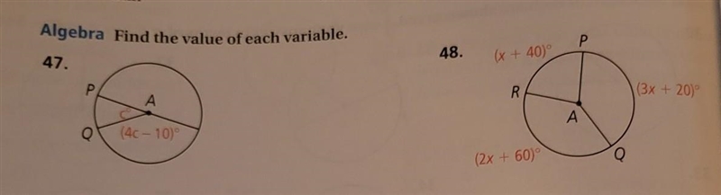 Help would be appreciated. Find the value of each variable​-example-1