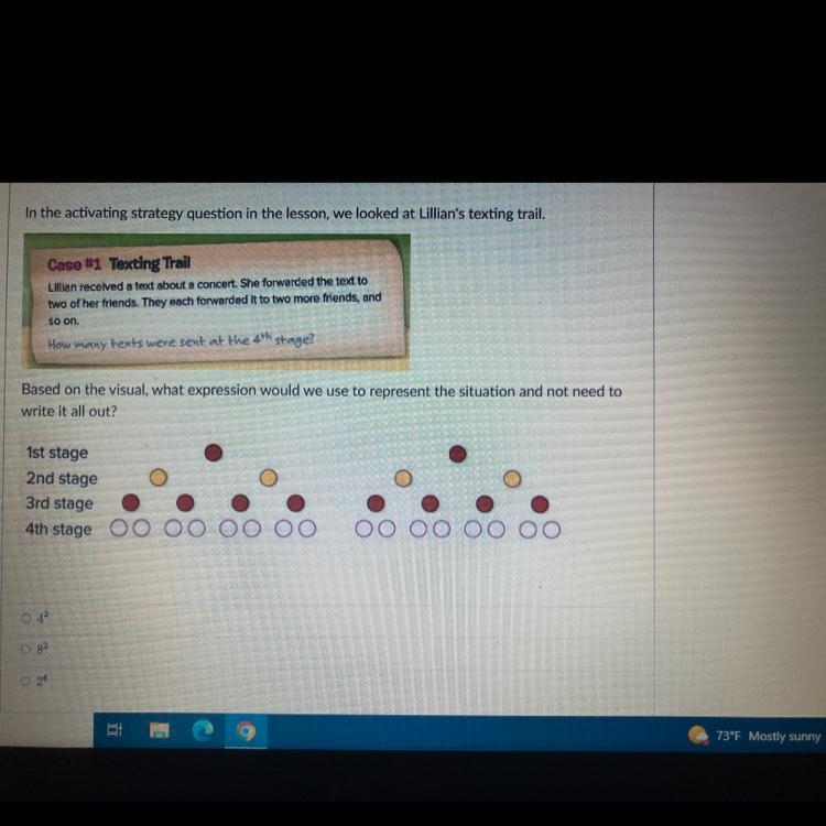 Based on the visual, what expression what we used to represent the situation and not-example-1