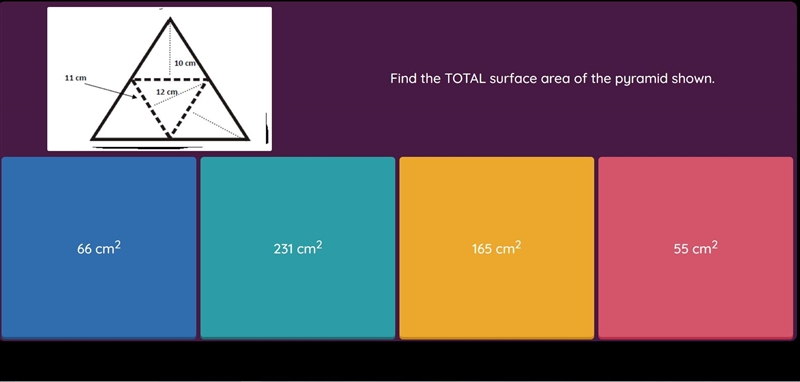 Find the TOTAL surface area of the pyramid shown-example-1