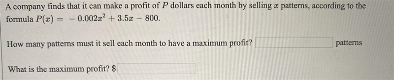 A company finds that it can make a profit of P dollars each month by selling a patterns-example-1