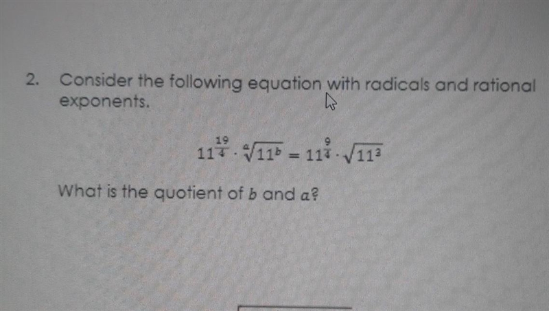 2. Consider the following equation with radicals and rational exponents. 11^19/4 • ^a-example-1