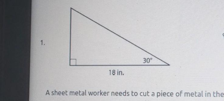 a sheet metal worker needs to cut a piece of metal in the shape shown below what is-example-1