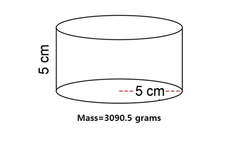 The dimensions and the weight of several solids are given. Use the density information-example-1