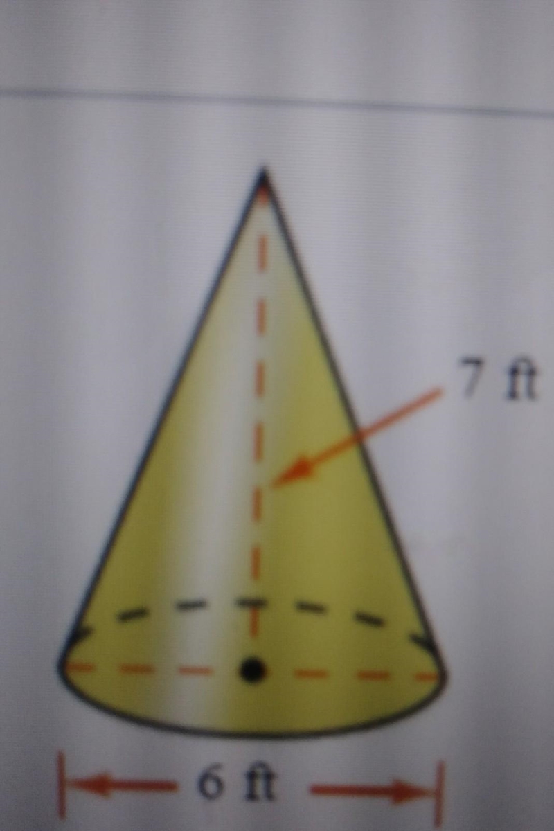 What is the lateral area of the cone ?The lateral area of the cone is _ft2(Round the-example-1