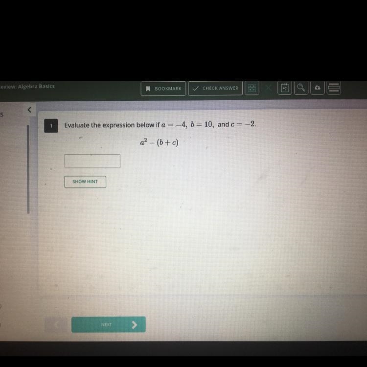 Evaluate the expression below if a = -4, b= 10, and c = -2.-example-1