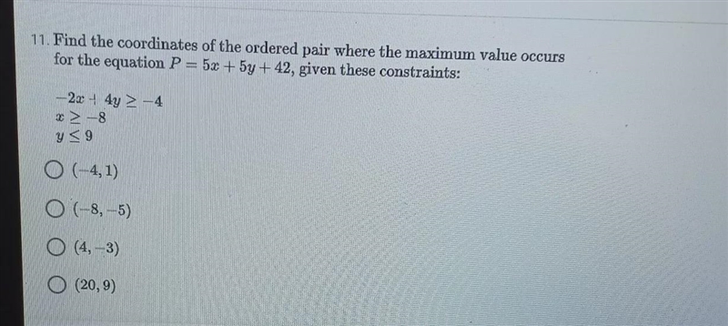 find the coordinates of the ordered pair where the maximum value occurs for equation-example-1