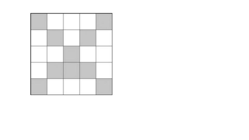 What is the ratio of shaded to unshaded squares in the grid below? Group of answer-example-1