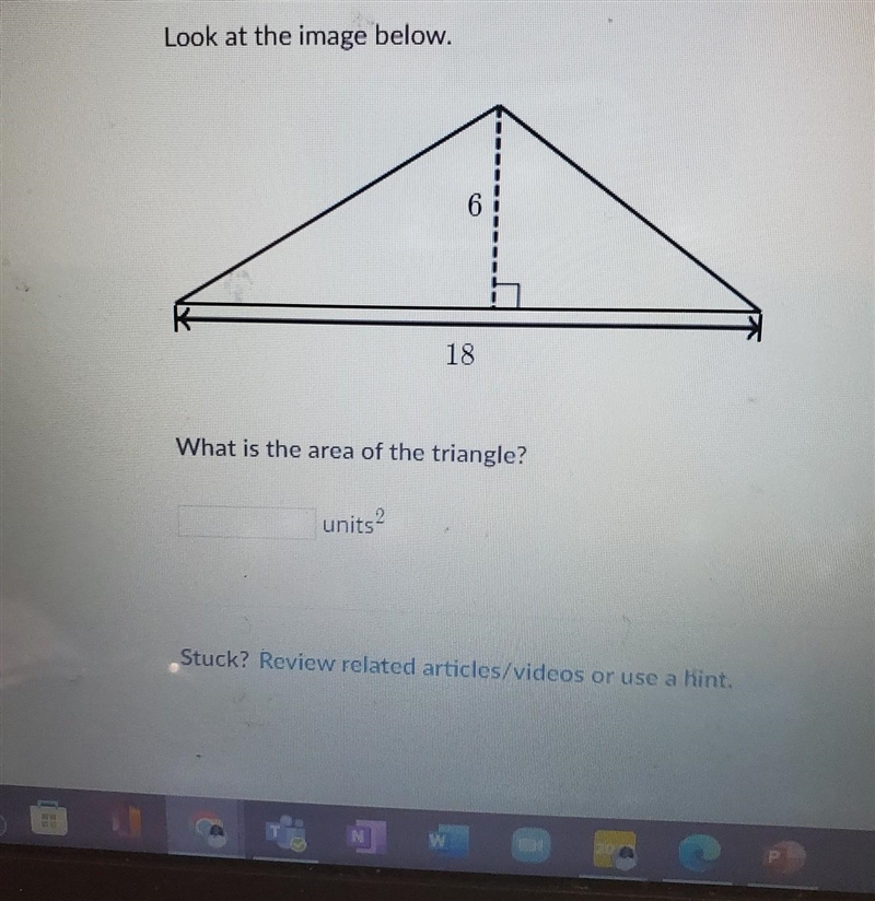 What is the area of the triangle​-example-1