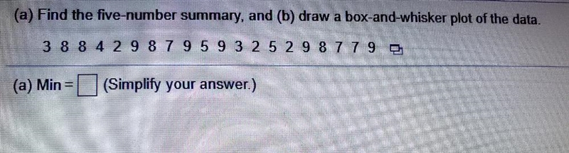 I need help finding the five-number summary of the given numbers-example-1