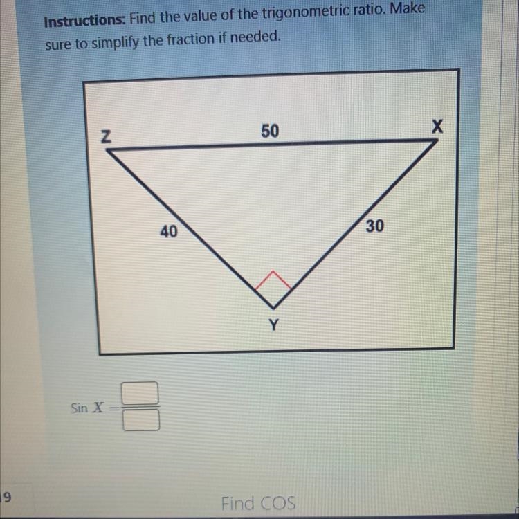 ￼Find the value of the trigonometric make sure to simplify the fraction if needed-example-1