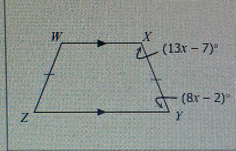 Polygons & quadrilaterals on trapezoids. find the missing measures m-example-1