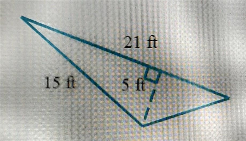 Find the area of the triangle belowUnit given is ft, ft^2, ft^3-example-1