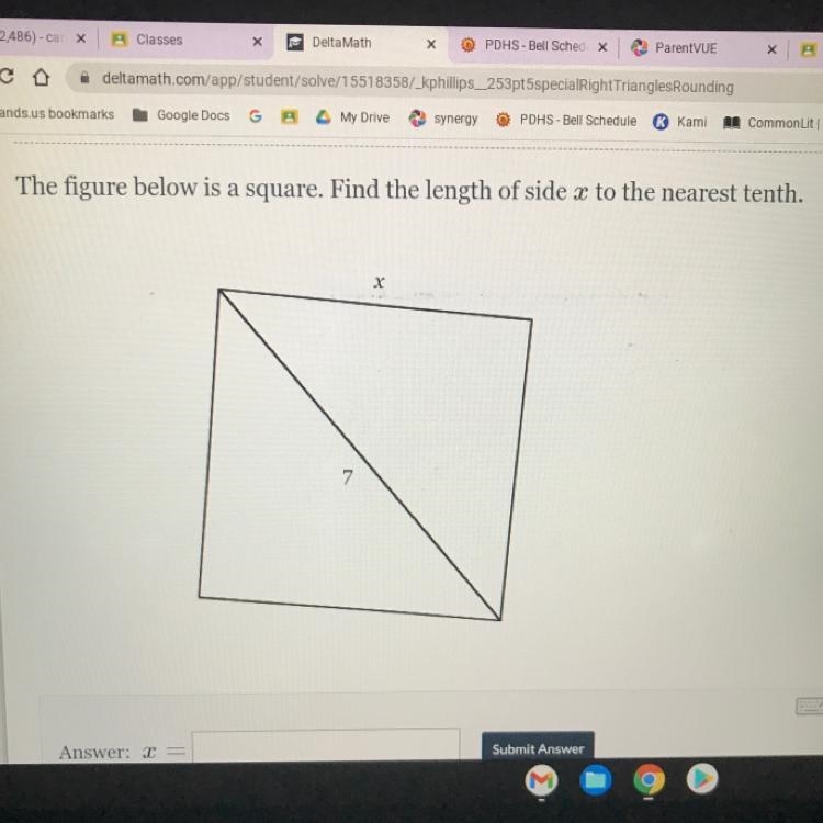 How to find the length of side x. really having a hard time on this-example-1