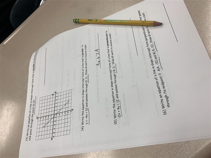 Write the equation in slope intercept form of a line that is perpendicular to -2x-example-1