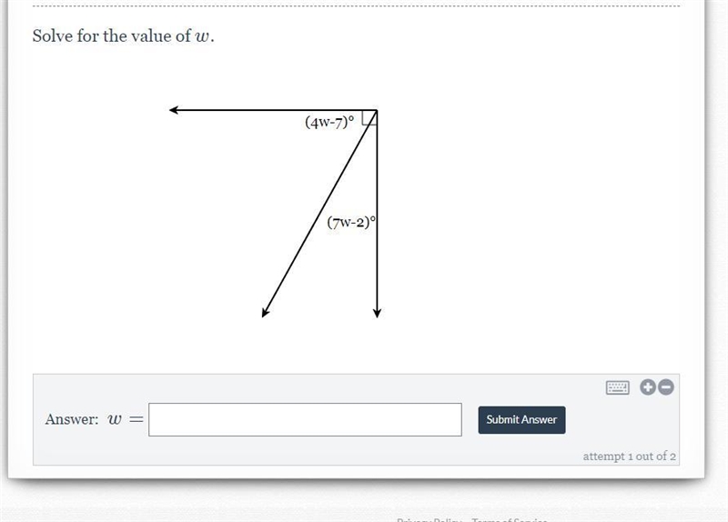 Solve for the value of ww.-example-1