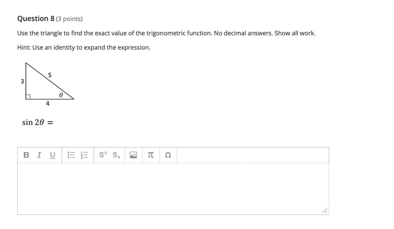 Use the triangle to find the exact value of the trigonometric function. No decimal-example-1