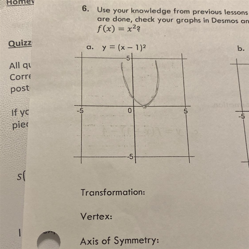 Please help , transformation , vertex , and axis of symmetry!!-example-1