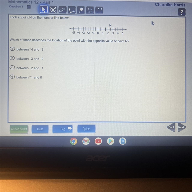 Which of the following describes the location of the opposite of the-example-1